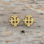 celtic field - Ohrstecker Hiddenseekreuz 750 Gelbgold