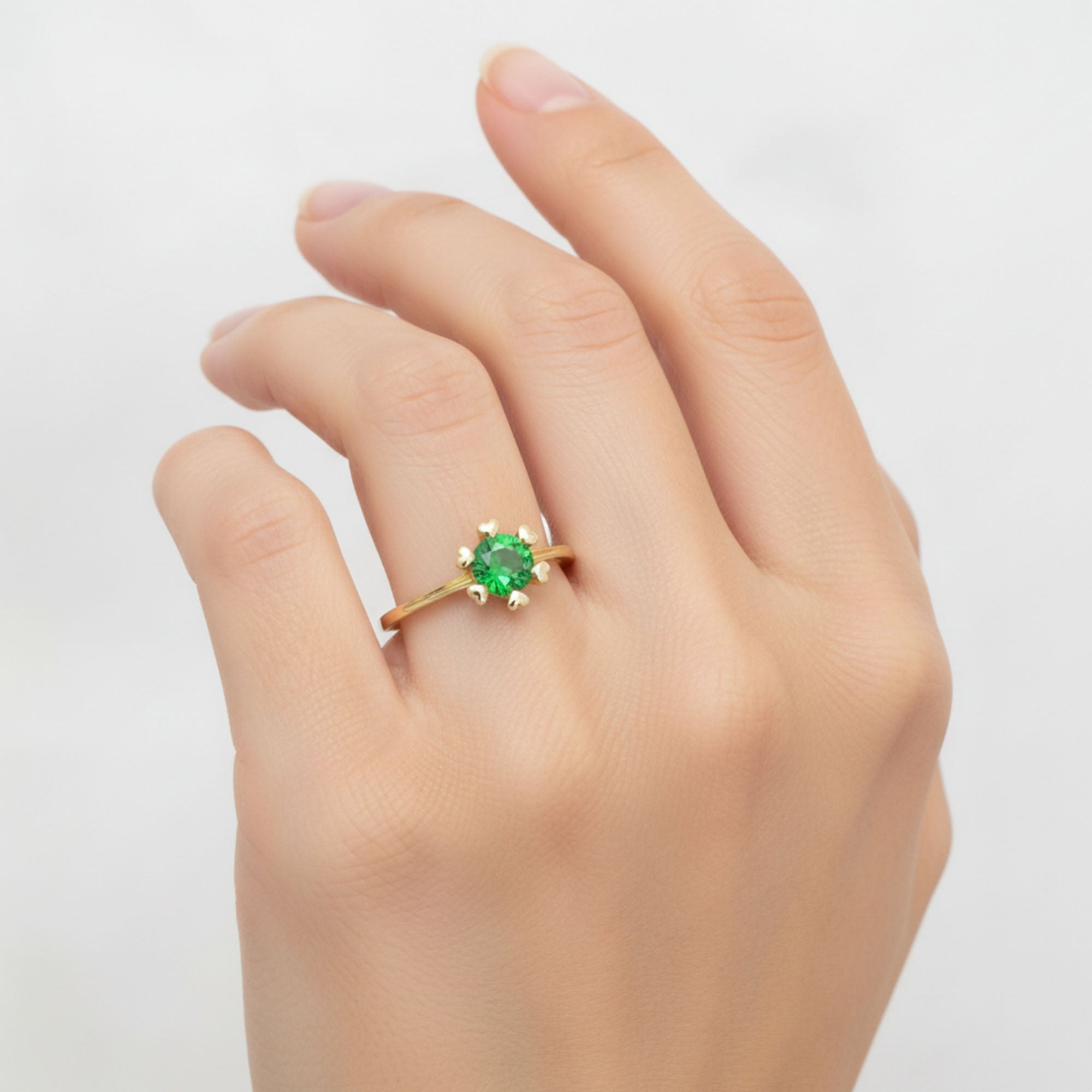 Damenring 585 Gold Tsavorit (0,58 ct.)